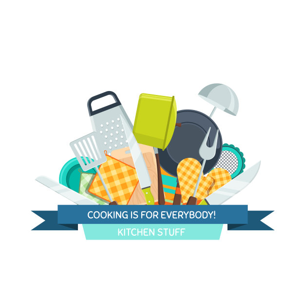 厨房用具扁平图标图片下载