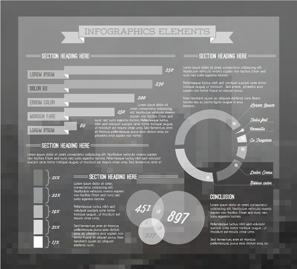 透明的信息图表元素集图片下载