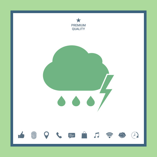 云雷暴闪电雨的图标图片下载
