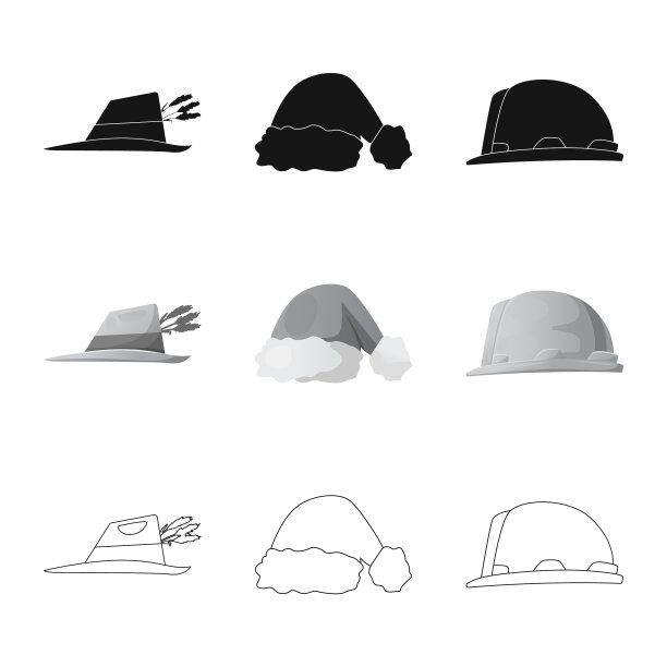 帽子和帽子标志集图片下载