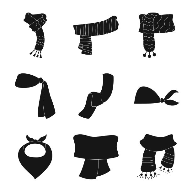 围巾和披肩标志集图片下载