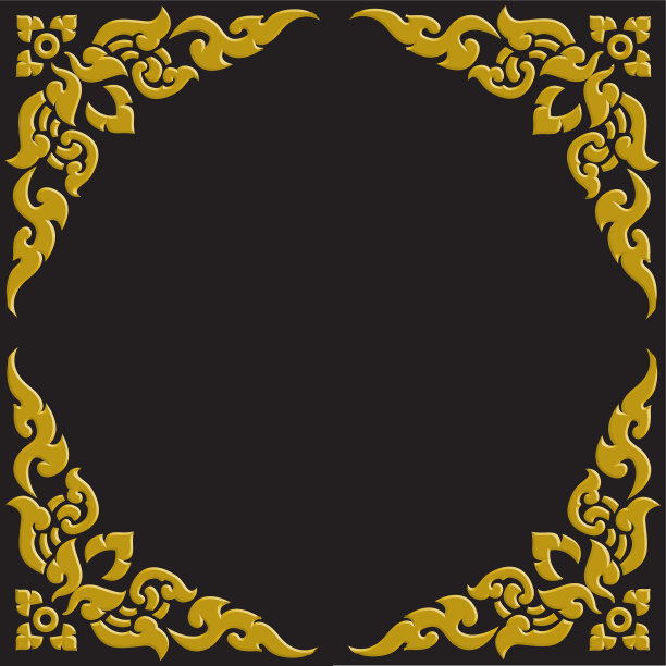 3d黄金雕刻泰国图案图片下载