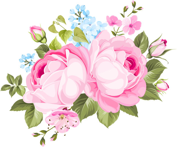 一束装饰性的玫瑰花图片下载