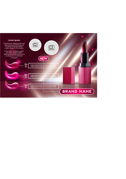 化妆广告模板迷人的红色口红模型图片下载