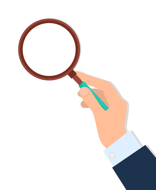 男手拿着彩色放大镜图片下载