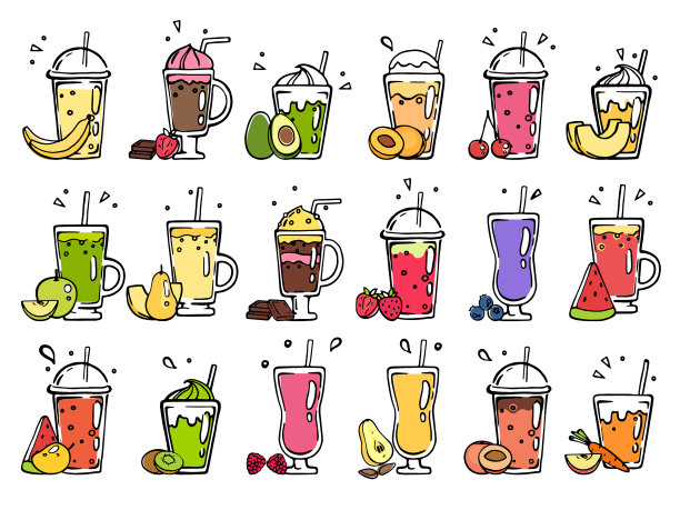 冰沙手绘夏日鸡尾酒图片下载