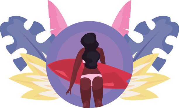 女性夏季假期设计图片下载