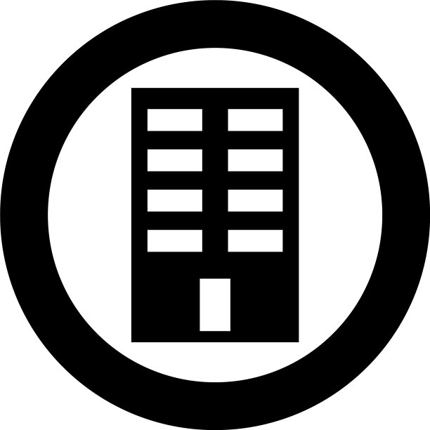 圆形黑色建筑物图标图片下载