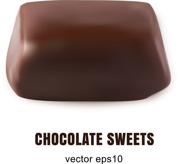 美丽的创意巧克力糖果孤立图片下载