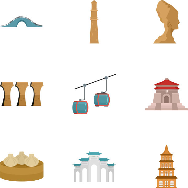 欢迎泰国图标设置扁平化风格图片下载