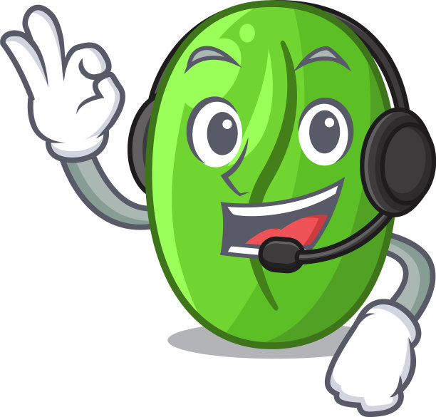 用耳机将绿咖啡豆隔离开来图片下载