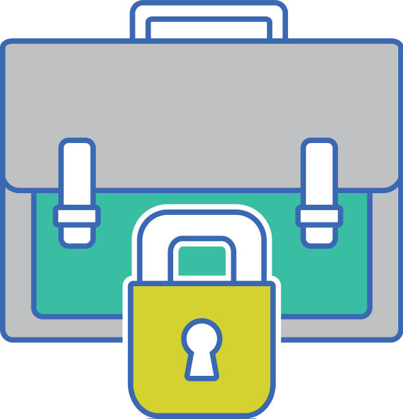 商业公文包对象与挂锁安全图片下载