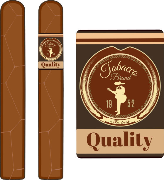 雪茄标签模板定平图片下载