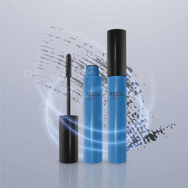 一套逼真的睫毛膏和笔触美图片下载