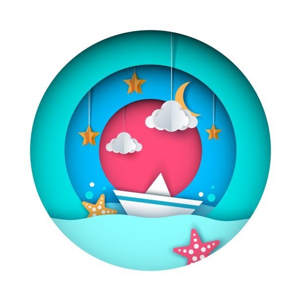 纸折纸船云星图片下载