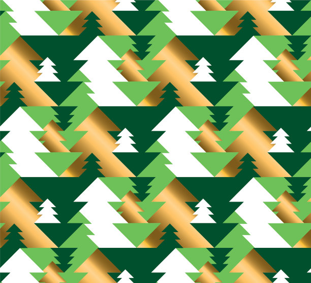 几何圣诞树豪华无缝图案图片下载