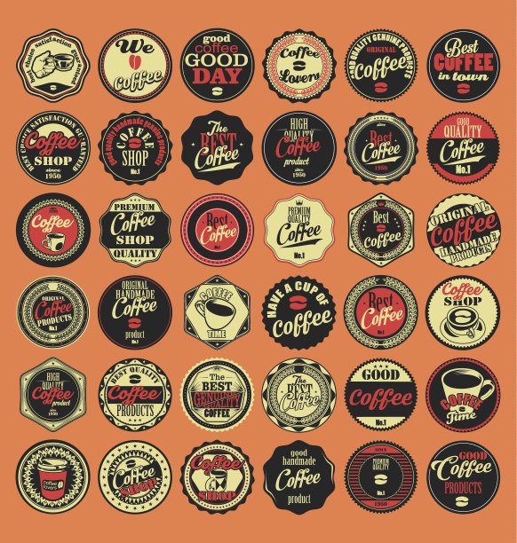 咖啡爱好者徽章图片下载