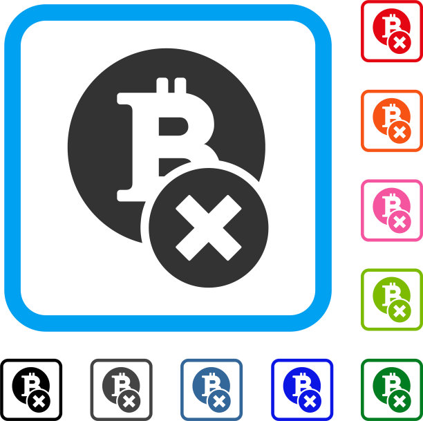 错误的比特币框架图标图片下载