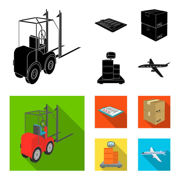 叉车送货单包装货物上货图片下载