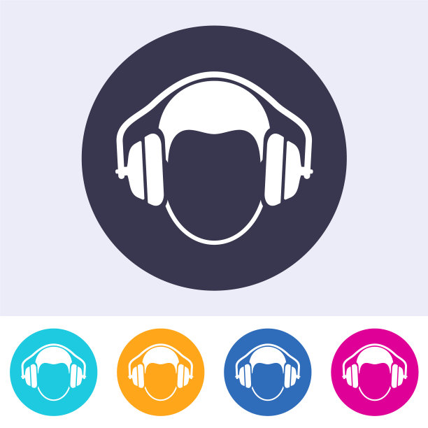 圆形护耳标志图标图片下载