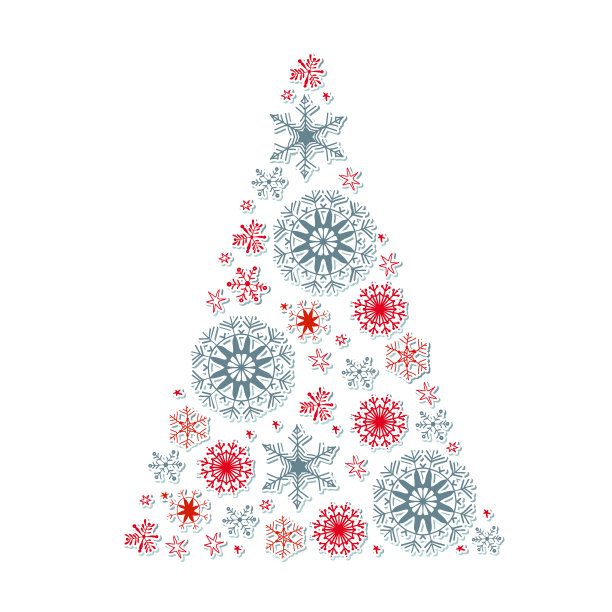 用雪花做成的圣诞树图片下载