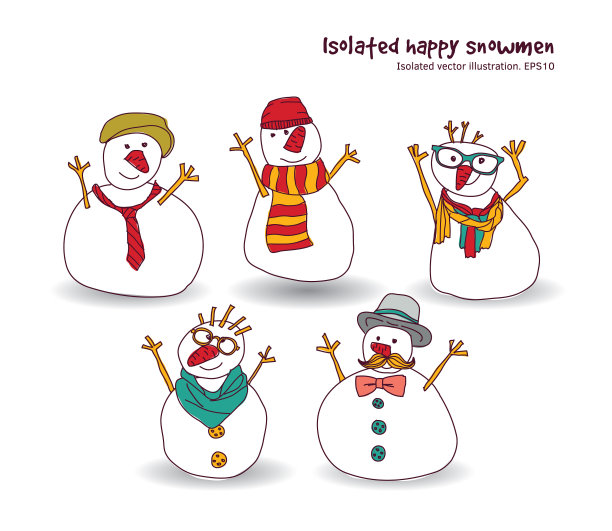 孤独的冬天快乐雪人人物对象图片下载