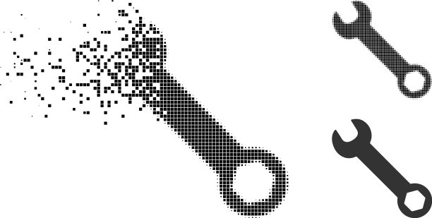 灰尘像素半色调扳手图标图片下载