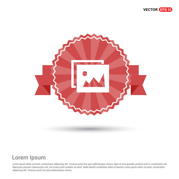 相框图标-红色丝带横幅图片下载