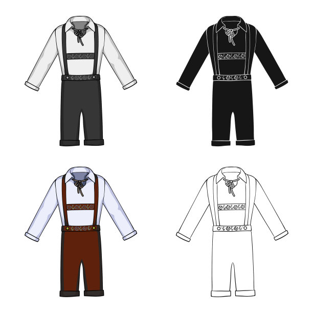 西装在卡通风格的单一图标西装图片下载