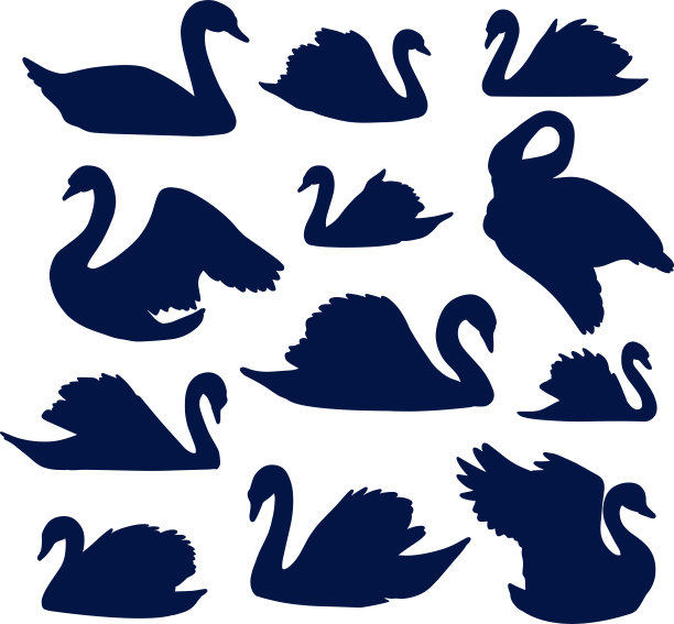 天鹅轮廓集图片下载