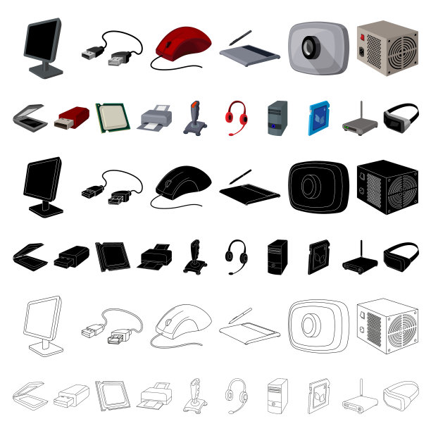 个人电脑卡通图标集合图片下载