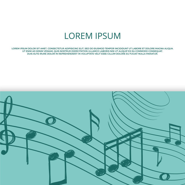 手绘音乐波浪与笔记横幅图片下载