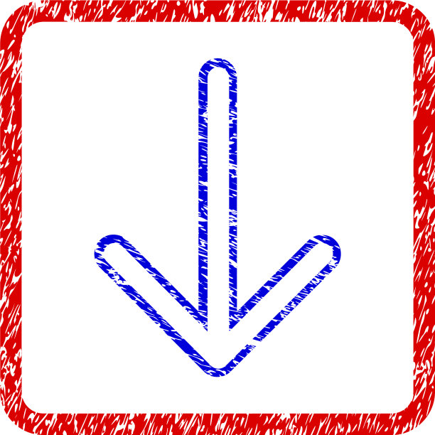 箭头向下grunge框架图标图片下载