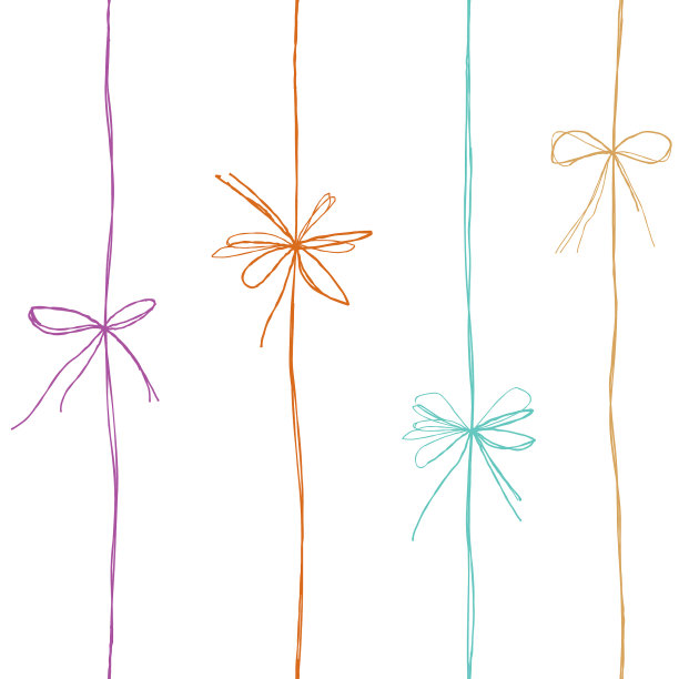 蝴蝶结丝带线图案的节日包装瓷砖图片下载