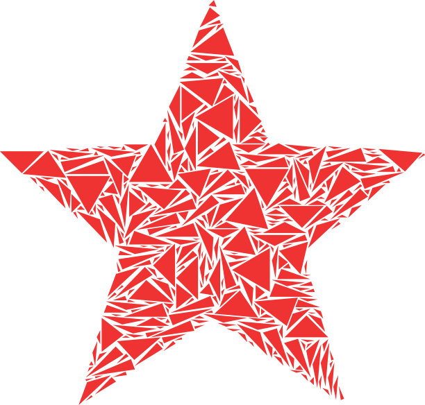三角的五角星拼贴画图片下载