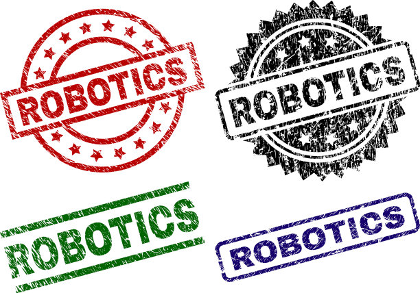 损坏的纹理机器人印章图片下载