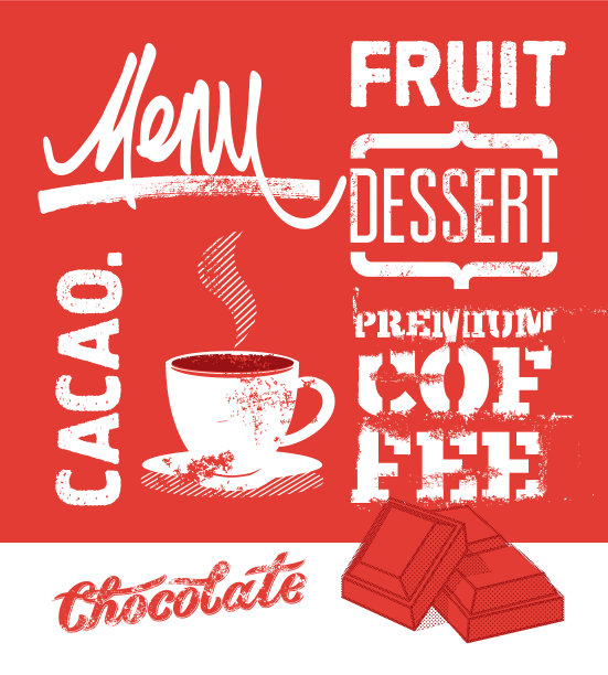 复古垃圾设计甜点菜单图片下载