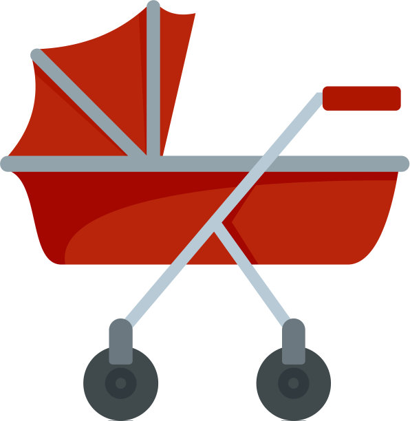 新的婴儿车图标扁平化风格图片下载