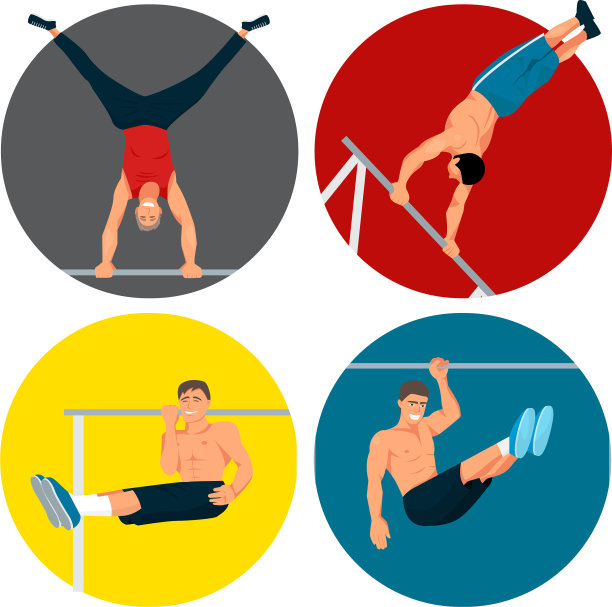 单杠引体向上强壮运动员男子体操图片下载