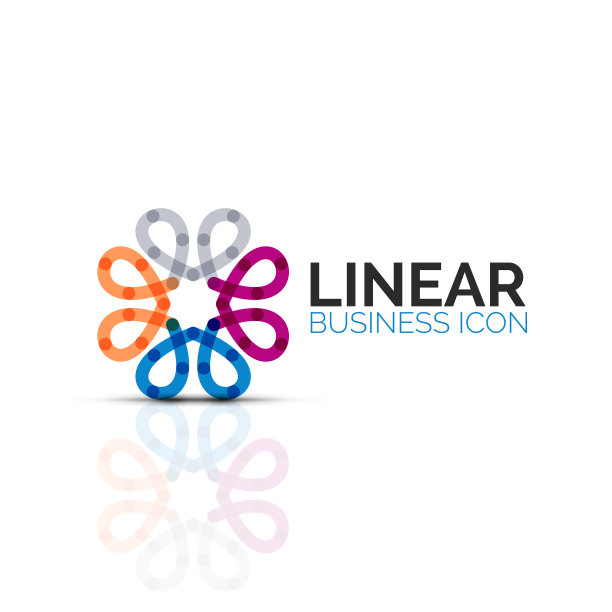 抽象的花或星形线形细线图标图片下载