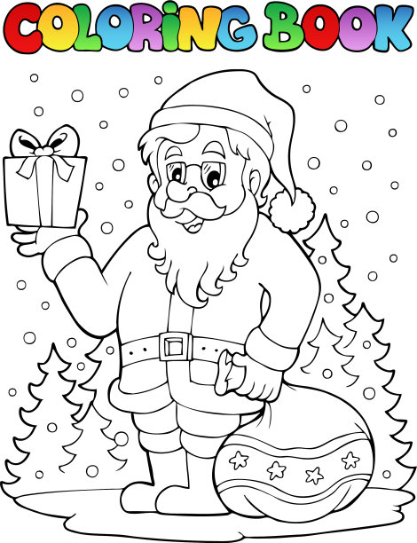 圣诞老人涂色书主题6图片下载