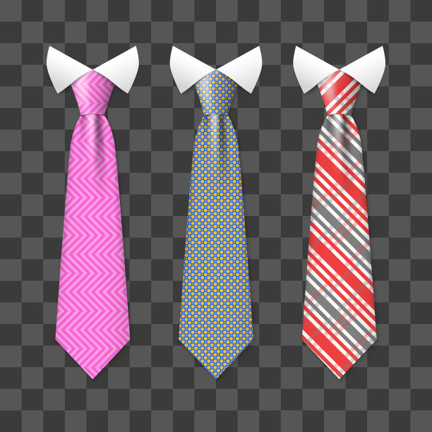 色彩逼真的领结设置孤立图片下载