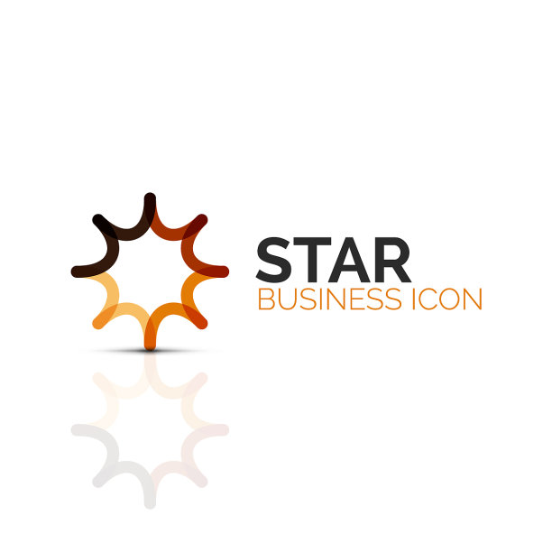 抽象的花朵或星星极简的线性图标图片下载