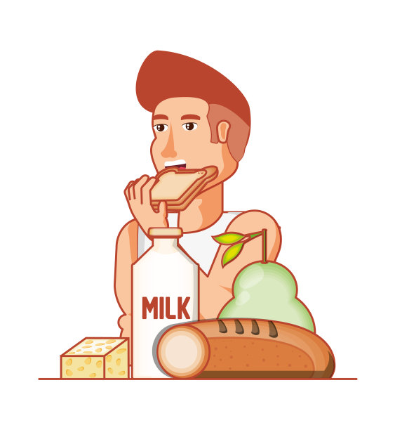 男运动员吃健康食品图片下载