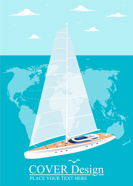游艇俱乐部设计带有帆的船帆图片下载