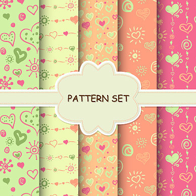 一套明亮的无缝背景为您的设计图片下载