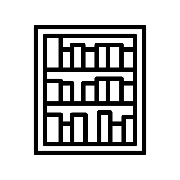 返校季书架线描风格图标图片下载