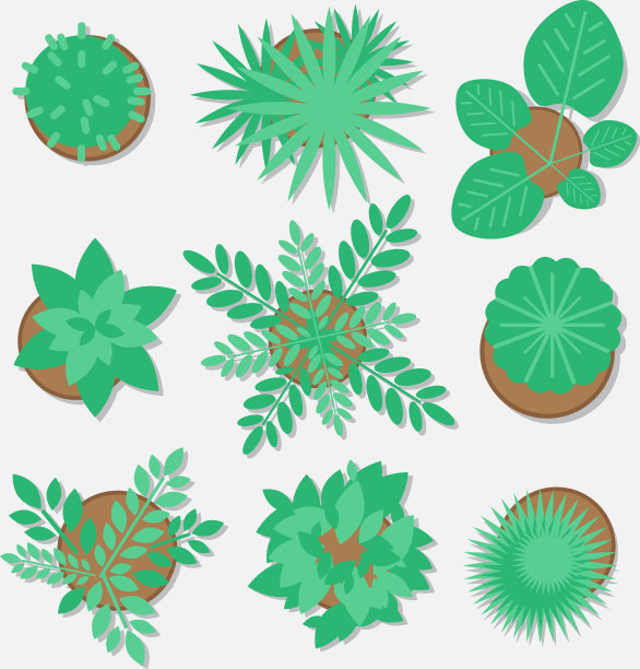 收集植物为网页设计的平面风格图片下载