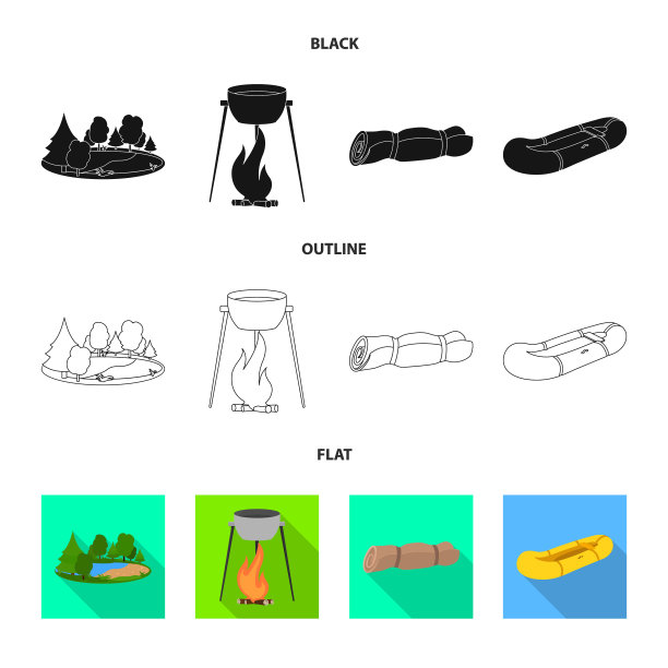 孤立对象旅游和远足图标图片下载