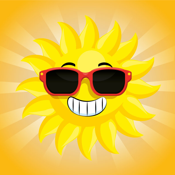 太阳与太阳镜的特点图片下载